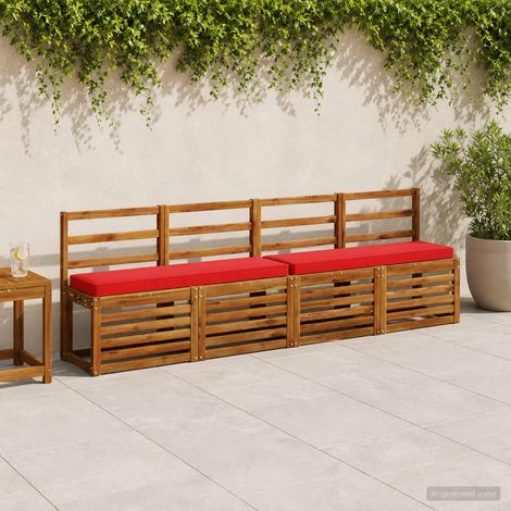 vidaXL Cojines para banco de 2 piezas VUGHT 2 pcs 100% Poliéster Rojo (1/5)
