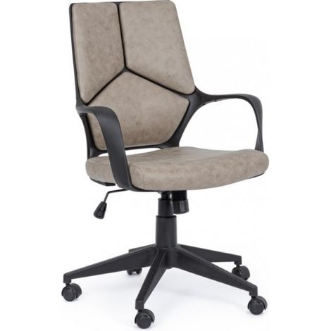 Sedia da ufficio ergonomica "Damon" presidenziale con braccioli -Schienale Basso Tortora (1/5)