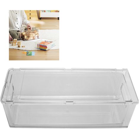 Boîte de rangement à tiroir, organiseur de bureau, boîte de rangement transparente pour la maison, 3 litres (1/5)