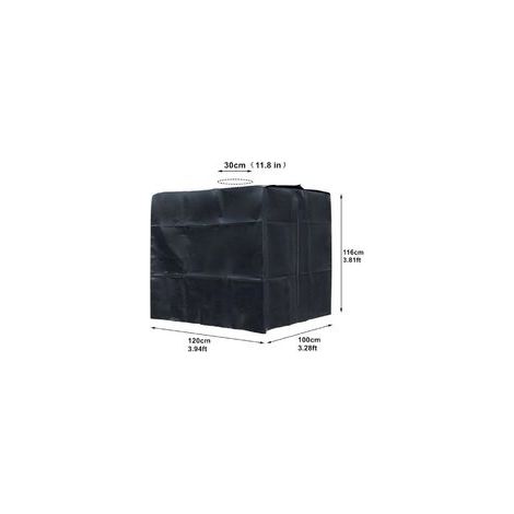 LAN Bâche Réservoir d'eau IBC 1000 L Couverture Container Citerne Eau Pluie avec Fermeture éclair Coupe-Vent Anti-UV 210D Résistant à la Déchirure-Noir (1/5)