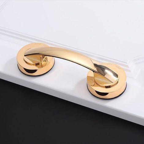grandes poignées de porte et de fenêtre en verre, portes coulissantes de salle de bain, armoires, poignées sans trou, poignées de réfrigérateur, barres d'appui de douche (Doré)