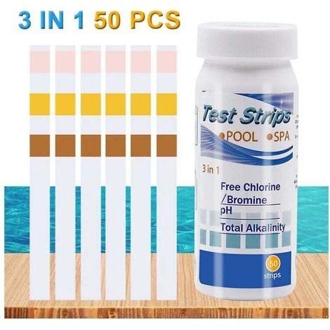 Bandelettes de test de dureté de l'eau - Kit de test rapide et facile avec 50 bandelettes à 0-425 ppm Test de dureté totale de calcium et de magnésium Idéal pour les adoucisseurs Lave-vaisselle Puits (1/4)