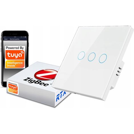ZigBee TUYA Touch-Schalter 3-polig weiß ohne N (1/5)