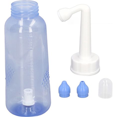 Flacon de 300ml pour Irrigation Nasale, Bouteille de Nettoyage du Nez avec Embout Ergonomique et Système Anti-Dérapage