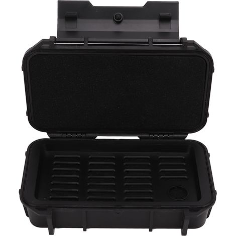 Boîte à outils étanche rigide, boîte de rangement pour instruments de sécurité en plastique ABS, idéale pour le camping et les activités de plein air. Double boîte étanche, noire. (1/5)