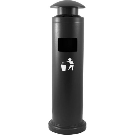 Posacenere a Colonna con Cestino Ø32 cm in Metallo Grigio Gotico 18L per Interno Esterno (1/5)