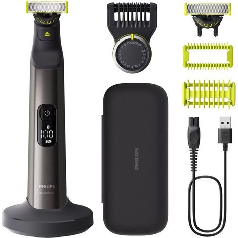 Philips QP6652 OneBlade Pro 360 Regolabarba Face Body uso Bagnato e Secco 20 livelli autonomia 120 min colore Cromo (1/2)