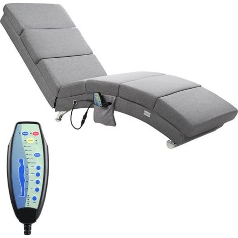 Fauteuil Ergonomique Tissu gris MASSAGE et Chauffant avec télécommande (1/5)