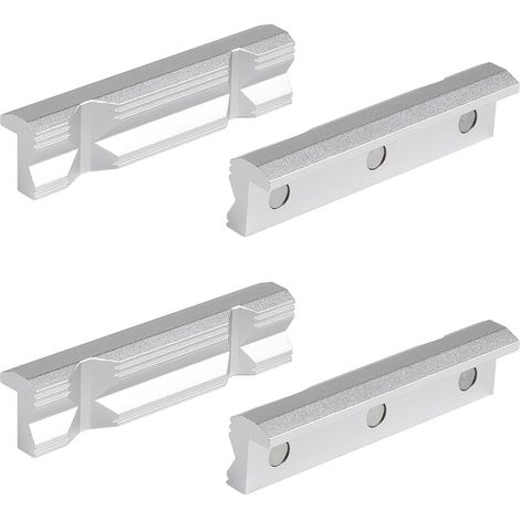 125mm Schraubstock Schutzbacken, 1 Pair Schonbacken aus Aluminium, Ersatzbacken mit Magnetenl und Prismen, Spannbacken für Schraubstock Klemmbar (1/5)