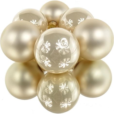 Christbaumkugeln Pearl beige Ø 8 cm aus Glas - 6er Set (1/3)