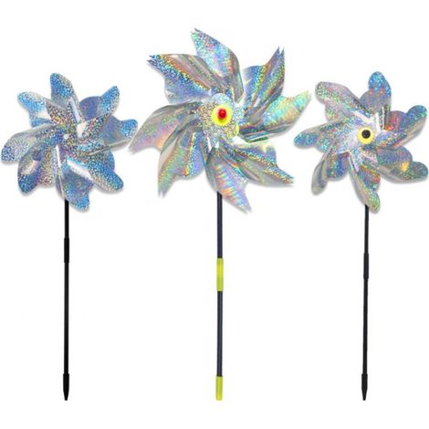 Lot de 4 épouvantails décoratifs pour jardin avec pics anti-pigeons réfléchissants pour protéger votre jardin, votre potager et votre terrasse (1/5)