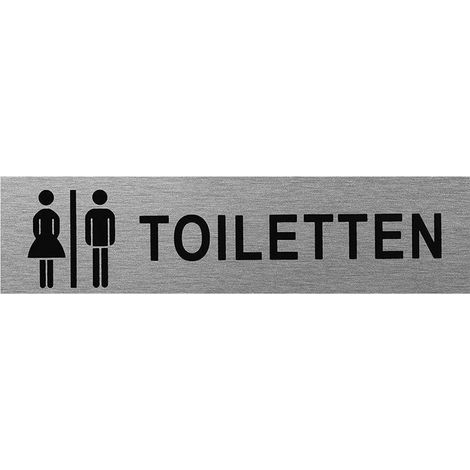 Targa per porta in alluminio " Frau / Mann Toiletten " 160x40mm