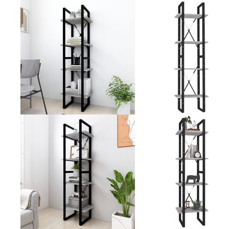 Bibliothèque 4 niveaux Sonoma gris 40x30x140 cm Bois - Bibliothèque - Étagère - Meuble De Salon - Armoire À Livres - Rangement - Home & Living