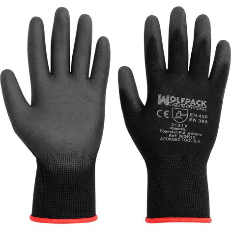 WOLFPACK LINEA PROFESIONAL guantes poliuretano / poliester impregnado 10 (par)