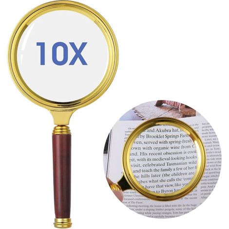 Loupe de lecture x10 - Loupe de poche pour apprendre les personnes âgées - Lecture de livres de journaux - Observation des insectes et des loisirs