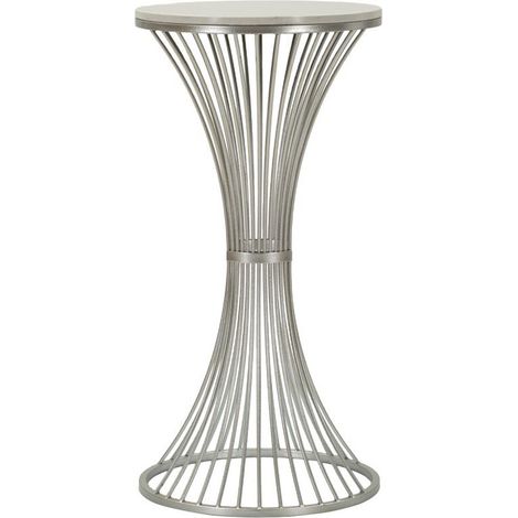 Table d'Appoint en Marbre "Funnel" 79cm Argent (1/5)