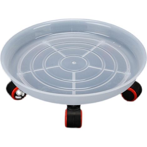 Weißes Tablett für Blumentöpfe, Innendurchmesser 18 cm, fahrbarer Unterbau für Blumentöpfe mit Rollen, Blumentopfständer. (1/5)
