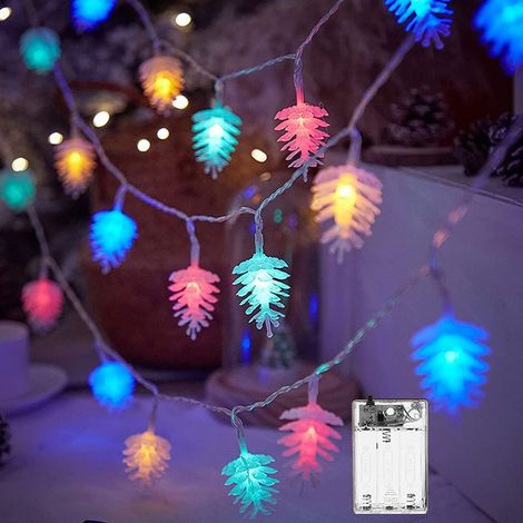 6m 40 LED Pinecone Christmas Tree String Lights, Mini Indoor Waterproof IP44 Fairy Lights for Patio, Garden, Fence, Stairs (Colorful) (1/5)