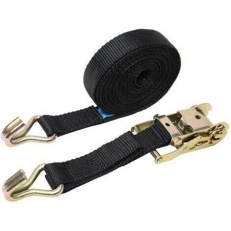 Tendeur de sangle pour camion – Sangle polyester renforcée 5 cm × 6 m avec cliquet double crochet et boucles métalliques (1/5)