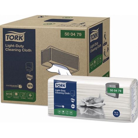Chiffon de nettoyage TORK 500479 L365xL238environ mm blanc 1 pli 4 paquets de 120 feuilles chacun TORK