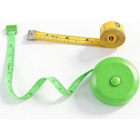 2 Pièces Metre Ruban Couture 1.5m, Ruban à Mesurer Rétractable pour Mesures Corporelles Ruban Souple, Mètre Ruban Double Face pour Regime Couture Tailleur, Ruban Mesure Corps (1/5)