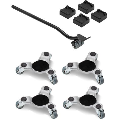Chariot de Déménagement 4PCS Déplace Meubles Lourds Capacité de Charge 200 kg 3 Roues Pivotantes Plateau Roulant Manutention Déménageur Acier au Carbone pour Meuble Réfrigérateur Canapé Armoire (1/5)