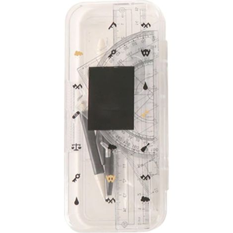 Kit de dessin mathématique métallique, 1 ensemble, 7 pièces (1/5)