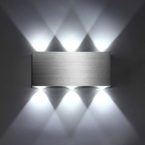 Applique Murale LED 18W Intérieur Lampe Murale Moderne Carré Up Down en Aluminium Eclairage Décoration Lumière pour Chambre a Coucher Bureau Lit Couloir Salon Htel Bar Blanc Froid [Classe énergétique