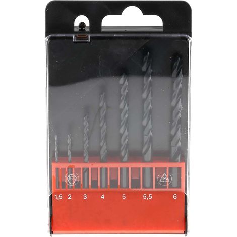 Coffret de forets RS PRO HSS 1.5mm à 6mm, 7 pièces ( Prix pour 1 ) (1/2)