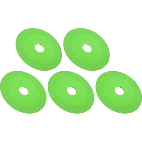 Lot de 5 disques à découper le verre, 1 mm, lame de coupe ultra-mince en céramique, pour meuleuses d'angle, vert (1/5)