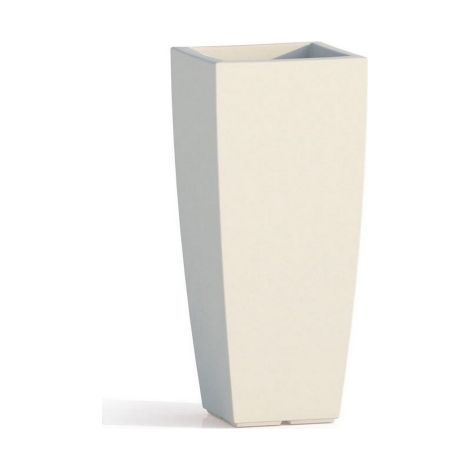 Vase de'co en re'sine blanc glace 40x40x90 cm pour ameublement inte'rieur et exte'rieur