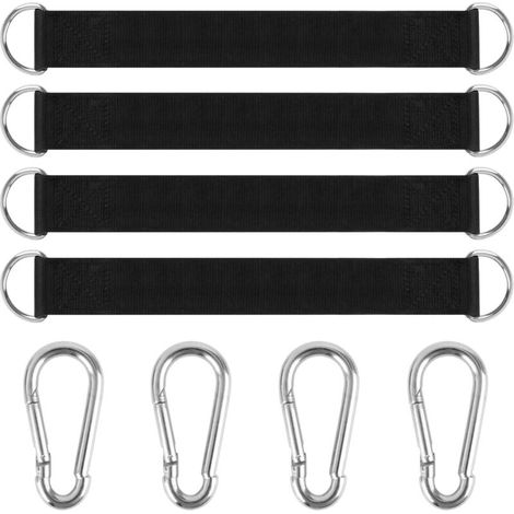4 Pack Hammock Swing Chair Anchors with 4 Premium Hanging Carabiners for Indoor Outdoor Use.