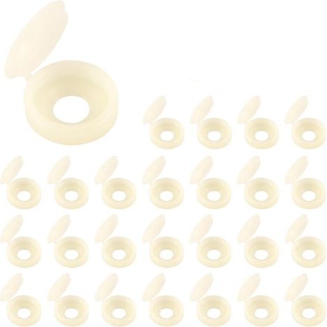 Cache-vis - 100 pièces - Protections de vis - Bouchons en plastique - Capuchons de protection - Vis décoratives - Jaune (1/5)