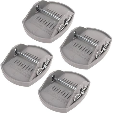 4X Cale Support Pied de Vérin 178x140mm Broche Métal Patin Coupelle Caravane Camping-Car (1/5)