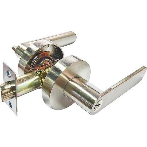 Verrou de Poignée de Porte à Levier Serrure Porte avec Clef, Serrure Porte en Zinc Alliage, Porte de La Chambre et Bureau, Taille de Verrou 60/70mm (1/5)