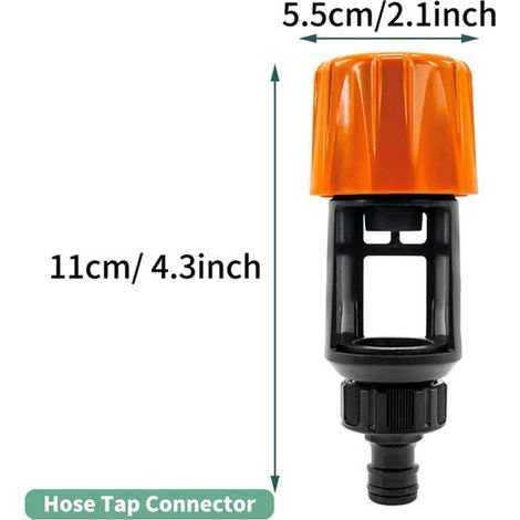 Gartenschlauchkupplung 2 Stück Universeller Adapter für Küchen Badarmaturen auf Gartenschlauch ABS Universeller Wasseranschluss Garten Orange und (1/4)