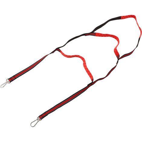 Échelle de corde d'accès en nylon rouge, UV résistant solide durable, 3 marches espace 30cm, pour kayak yacht bateau pneumatique canoe (1/5)