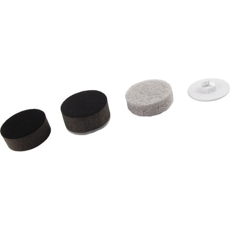 Set aus 3 kabellosen, elektrischen Rotationsbürstenköpfen zur Reinigung, kompatibel mit Schwämmen, Tüchern und anderen grobfaserigen Oberflächen. (1/5)