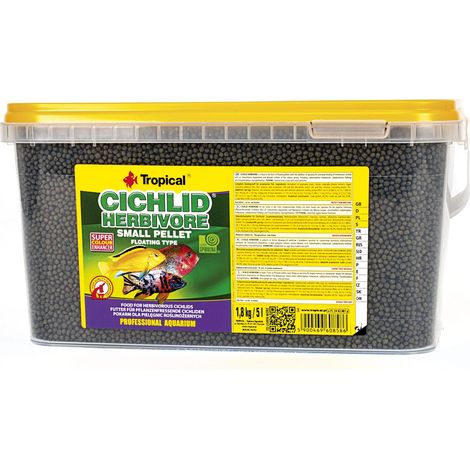 Tropical Cichlid Herbivore Small Pellet 5L / 1,8kg - Alimento per Giovani ciclidi erbivori (1/2)