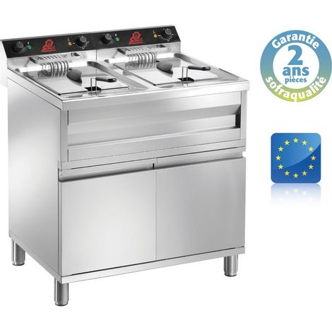 Friteuse électrique sur coffre - Super puissante - 2 x 12 Litres - 400 V - Sofraca (1/5)