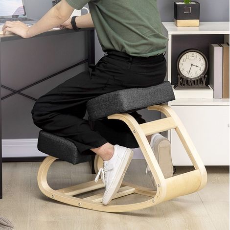 sedia ergonomica ginocchio 51x69x58 postura legno nero OKMYHOME (1/4)