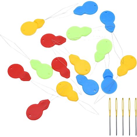 Threader - 10 Pièces - Avec 30 Aiguilles En Acier Inoxydable - Pour Couture Main Et Machine - 5 Couleurs Aléatoires (1/5)