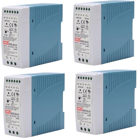 4X Mdr-60 24V 20W Alimentation Sur Rail Din Alimentation Du RéGulateur de Tension Du Driver Ac-Dc 110V 220V (1/3)