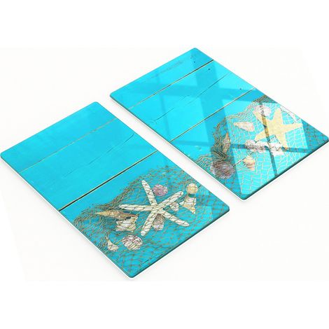 Tableaux décoratifs en verre multifonctionnels en forme de coquillages d'étoiles de mer 2x30x52 cm (1/5)