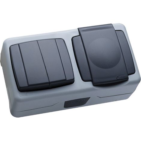 Doble Interruptor Enchufe Schucko 2p TT Superficie Makel IP55 36064203 (1/3)