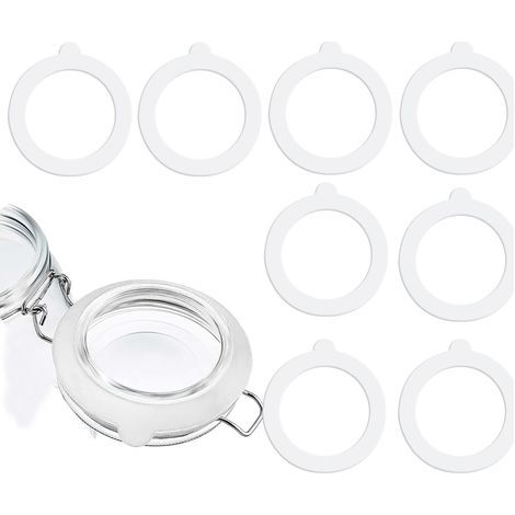 CCYKXA Set of 8 replacement rubber seals for jars, white rubber seals, silicone jar lids for storing sealed glass jars (1/5)