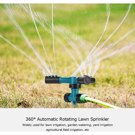 Arroseur de pelouse rotatif à 360° avec 3 bras réglables, outil d'irrigation automatique pour jardin (1/5)