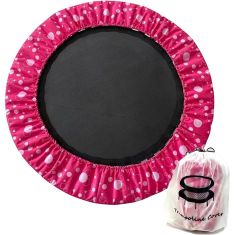 Housse de protection pour mini-trampoline 91 cm, coussin de sécurité pour trampoline rond à 6 trous,résistant aux déchirures,anti-vibrations,rose (1/5)