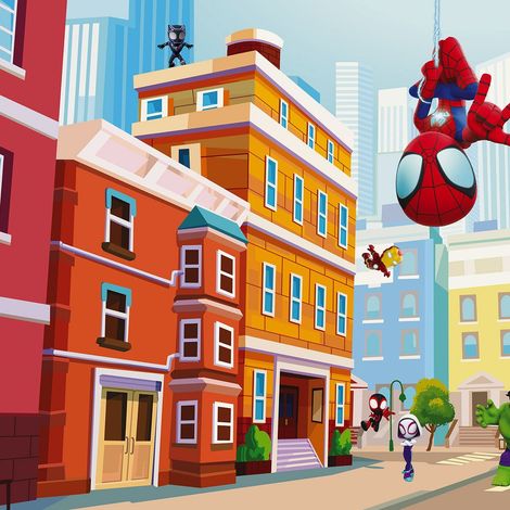 papier peint panoramique Spider-Man multicolore - Komar (1/4)