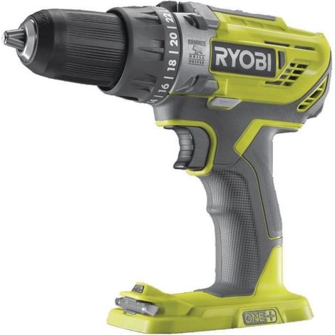 Ryobi – Perceuse-visseuse à percussion sans fil 18V avec 1 batterie 4Ah – Mandrin autoserrant 13mm – Couple 50Nm pour béton et maçonnerie – Sac et 31 accessoires (1/10)